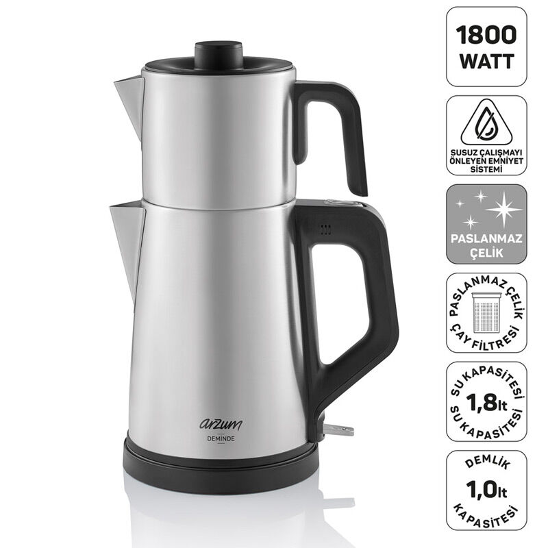 Arzum AR3129 Deminde Çay Makinesi, Inox - Görsel 3