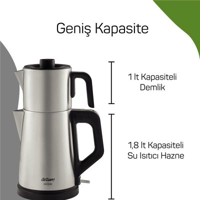 Arzum AR3129 Deminde Inox Çay Demleme Makinesi - Görsel 2