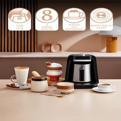 Arzum OK0020 Okka Rich Spin Pro Türk Kahvesi Makinesi, Krom - Görsel 3