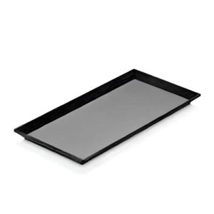 Biradlı BRD-103314 Melamin Açık Büfe Sunum Tepsisi, 35x17x2 cm, Siyah