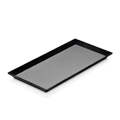 Biradlı BRD-103314 Melamin Açık Büfe Sunum Tepsisi, 35x17x2 cm, Siyah