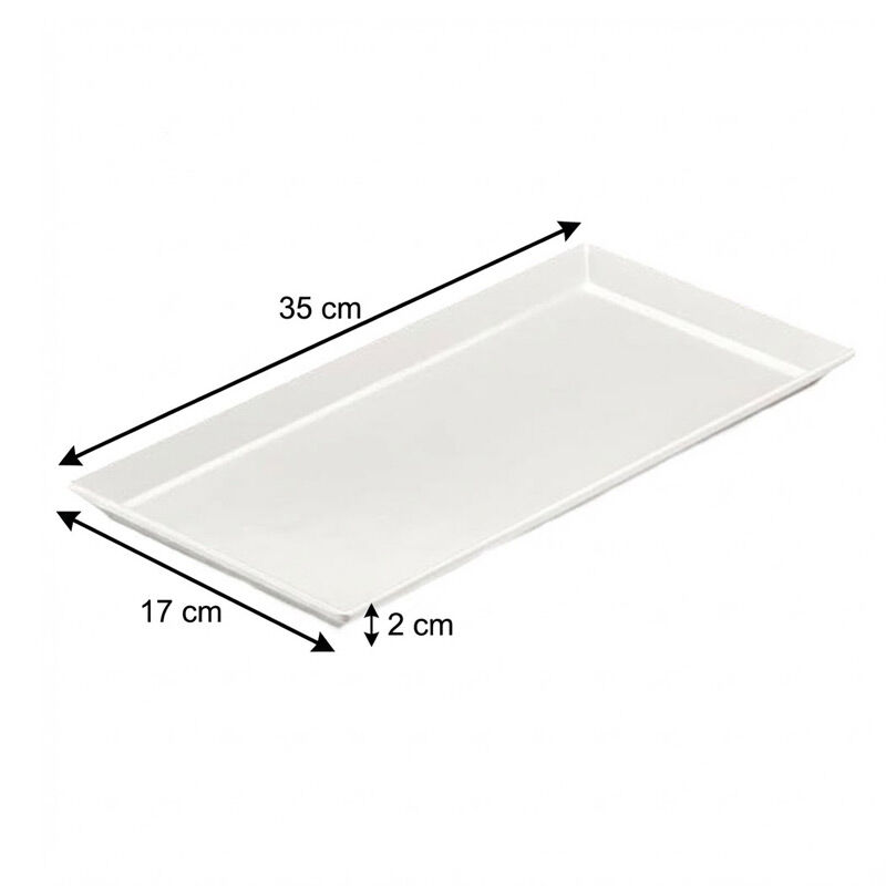 Biradlı BRD-103314 Melamin Sunum Tepsisi, 35x17x2 cm, Beyaz - Görsel 2