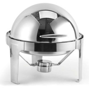 Biradlı Groovy GRV-3008 Rolltop Yuvarlak Chafing Dish, 6 L, Jel Yakıtlı