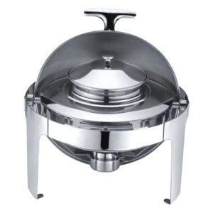 Biradlı Groovy GRV-3009 Rolltop Çorbalık Chafing Dish, 4.5 L, Jel Yakıtlı