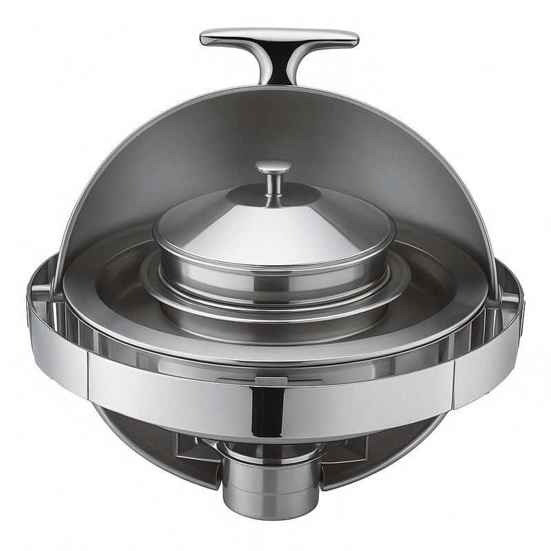 Biradlı Groovy GRV-3012 Roll Top Çorbalık Üst Chafing Dish, Jel Yakıtlı