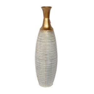 Biradlı Groovy GRV-95189 Dekoratif Metal Vazo, 20x20x68 cm
