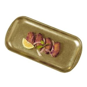 Biradlı Groovy GRV-R241006 Açık Büfe Retro Sunum Tabağı, 41x23x1.5 cm, Altın