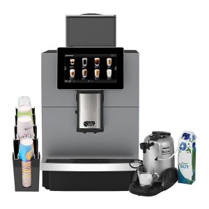 Coffeetech JL30 Tam Otomatik Kahve Makinesi, Nemox Süt Köpürtücü ve Karton Bardak Standı Hediyeli