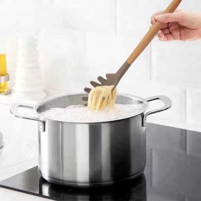 Epinox AKK-14 Ahşap Sap Silikon Spagetti Kaşığı, 31.5 cm - Görsel 2