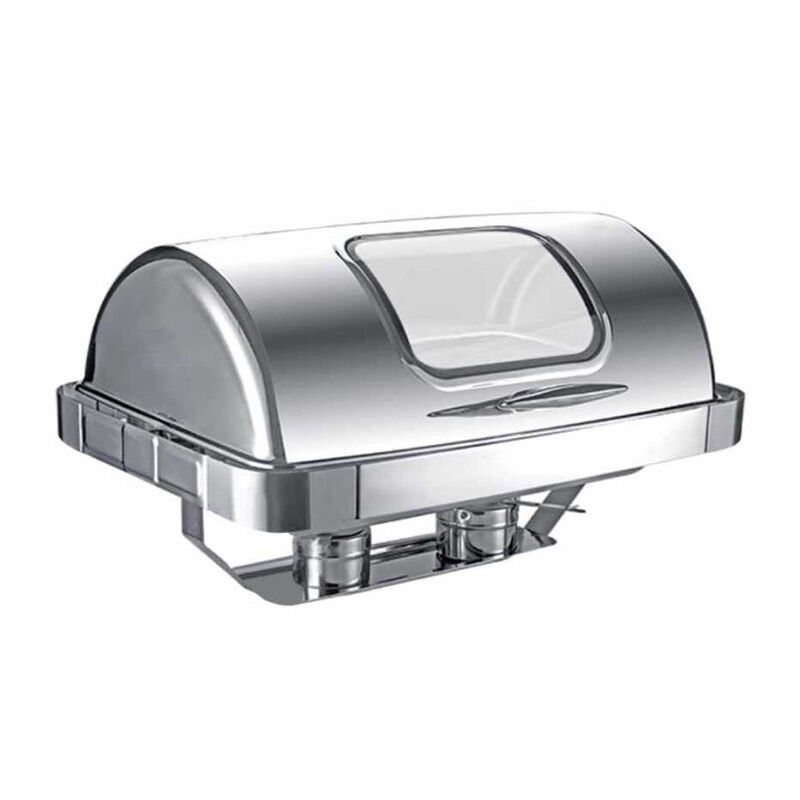 Epinox CDG-9C Roll Top Gömme Camlı Chafing Dish, 9 L, Jel Yakıt + Elektrikli