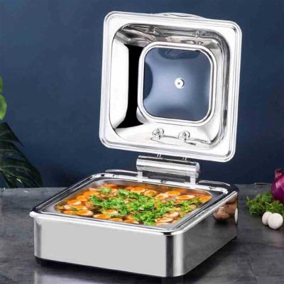 Epinox CDH-6G Hidrolik Kapaklı Chafing Dish, 6 L 2/3 - Görsel 2