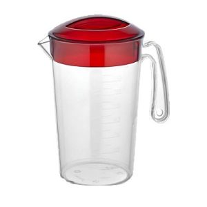 GastroCups GSRH-04 Polikarbon Kapaklı Sürahi, 1 L, Şeffaf