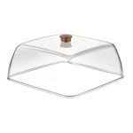 GastroPlast GF-18/BR Polikarbon Ahşap İroko Fanus, 280x280 mm