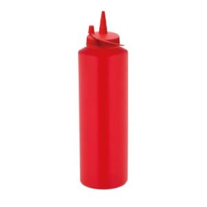 GastroPlast GPSC-1000 Kapaklı Fişek Sosluk, 1000 ml, Kırmızı