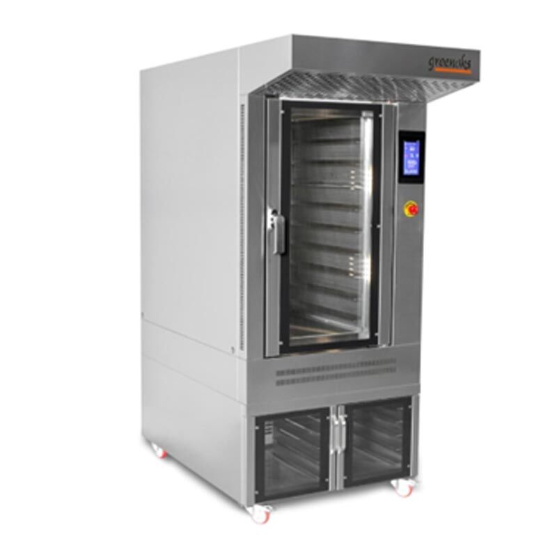 Greenoks GKF-9-A9 Konveksiyonlu Sabit Fırın, 9 Tepsi Kapasiteli, Mayalama Dolaplı, Doğalgazlı