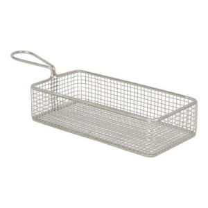 Gurmeaid Paslanmaz Çelik Dikdörtgen Sunum Sepeti, 26x13x3.5 cm