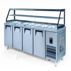 Iceinox STS G 650 CR Camlı Servis Buzdolabı, 4 Kapılı