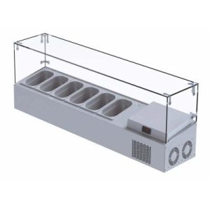 Iceinox VTP 132 GL Set Üstü Camlı Saladbar, 132x34x45 cm