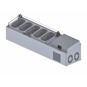 Iceinox VTP 132 PL Set Üstü Pleksi Kapaklı Saladbar, 132x34x30 cm