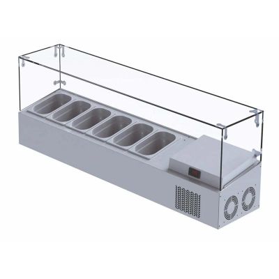 Iceinox VTP 178 GL Set Üstü Camlı Saladbar, 178x34x45 cm