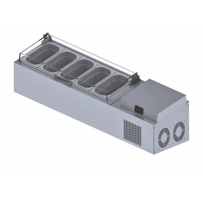 Iceinox VTP 200 PL Set Üstü Pleksi Kapaklı Saladbar, 178x34x30 cm