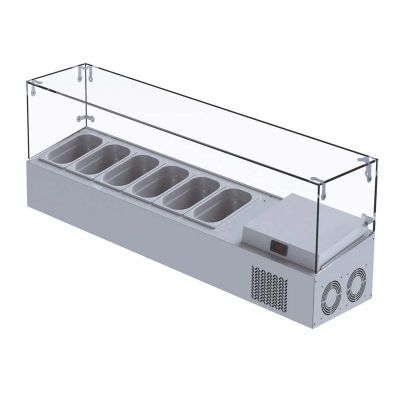 Iceinox VTP 250 GL Set Üstü Camlı Saladbar, 250x34x45 cm