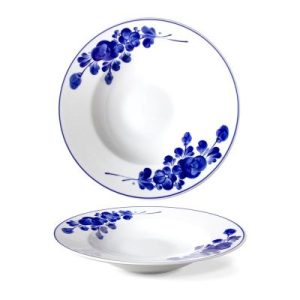 Lilien Indigo Flora Desenli Makarna Tabağı, 27 cm, Mavi