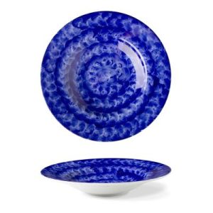 Lilien Indigo Örgü Desenli Makarna Tabağı, 27 cm, Mavi