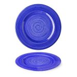 Lilien Indigo Spiral Desenli Düz Tabak, 28 cm, Mavi