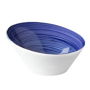 Lilien Indigo Spiral Desenli Eğimli Kase, 14 cm, Mavi