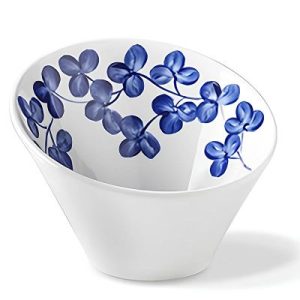 Lilien Indigo Yonca Desenli Eğimli Kase, 14 cm, Mavi