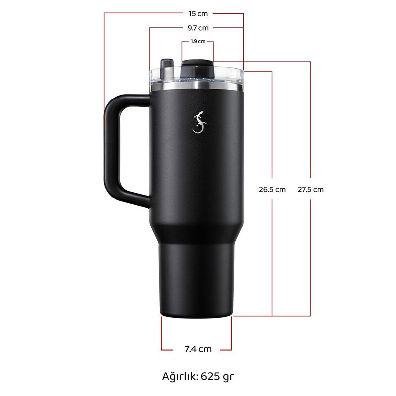 Lurch Big Cup Termos Bardak, 1.2 L, Granit Gri - Görsel 2