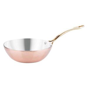 Öztiryakiler İçi Paslanmaz Wok Tava, 24 cm, Bakır