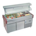 Öztiryakiler OSBA 15070 Asansörlü Buzdolaplı Saladbar, 157x72 cm, Ceviz