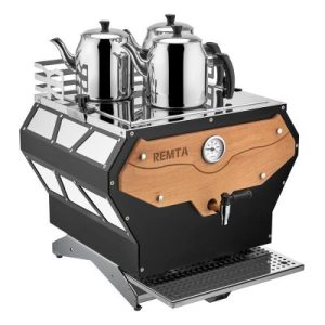 Remta DE23 Pro Serisi 3 Demlikli Jumbo Çay Makinesi, 30 L, Siyah