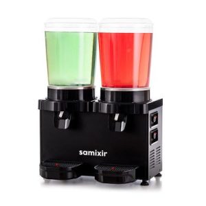 Samixir SS20 Twin Panaromik Fıskiyeli Soğuk İçecek Dispenseri, 10 L+10 L, Siyah