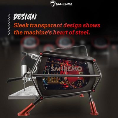 Sanremo Racer Naked Multiboiler Tam Otomatik Espresso Kahve Makinesi, 2 Gruplu, Siyah-Kırmızı - Görsel 4