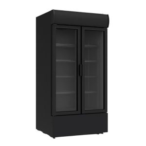 Senox SDS-770 DC 2 DF Dik Tip Kanopili Sürgü Kapılı Şişe Soğutucu Dolap, Siyah