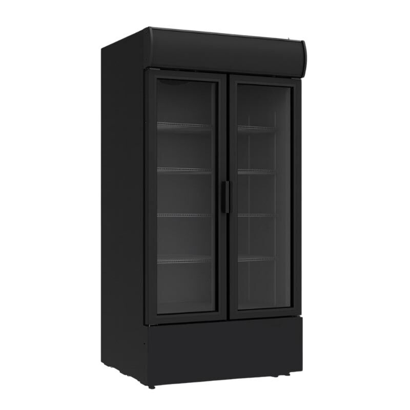 Senox SDS-770 DC 2 DF Dik Tip Kanopili Sürgü Kapılı Şişe Soğutucu Dolap, Siyah