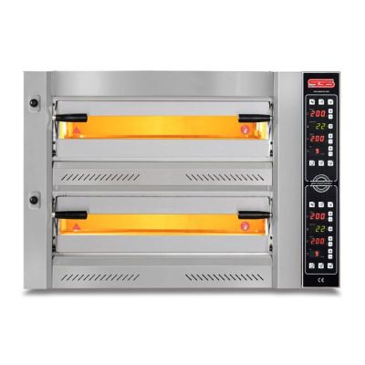 SGS PZ 7575 DE 34 cm x 4+4 Pizza Kapasiteli Çift Katlı Pizza Fırını, Elektrikli