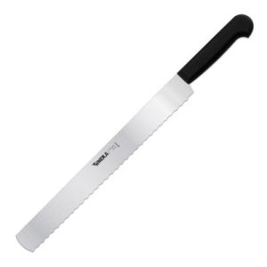 Sinerji Chocolate Plastik Saplı Dişli Pasta Bıçağı, 35 cm, Siyah