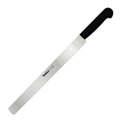 Sinerji Chocolate Plastik Saplı Dişli Pasta Bıçağı, 35 cm, Siyah