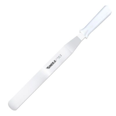 Sinerji Chocolate Plastik Saplı Kıvrık Pasta Paleti, 25 cm, Beyaz