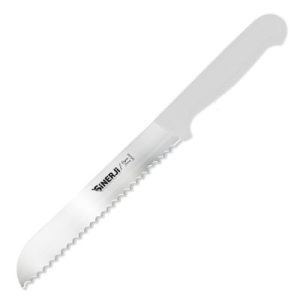 Sinerji Passion Plastik Saplı Dişli Ekmek Bıçağı, 19 cm, Beyaz