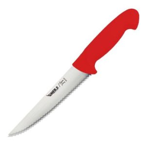 Sinerji Passion Plastik Saplı Dişli Sebze Bıçağı, 12 cm, Kırmızı