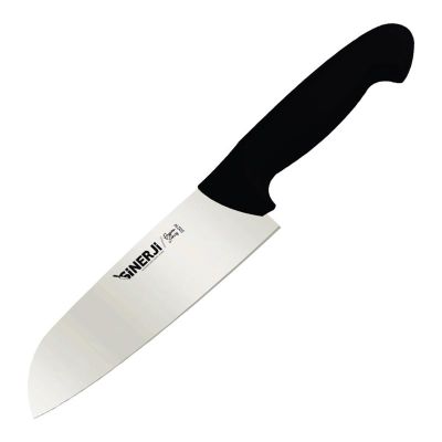 Sinerji Passion Plastik Saplı Santoku Şef Bıçağı, 18 cm, Siyah