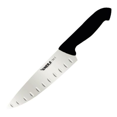 Sinerji Protrend No 2 Plastik Saplı Oluklu Şef Bıçağı, 20.5 cm, Siyah
