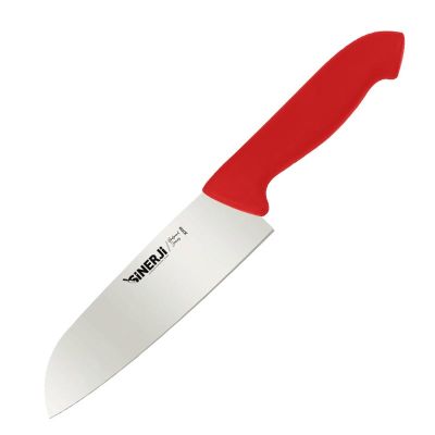 Sinerji Protrend Plastik Saplı Santoku Şef Bıçağı, 18 cm, Kırmızı
