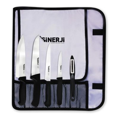 Sinerji Silver Gastronomi Rulo Çantalı Bıçak Seti 5+1