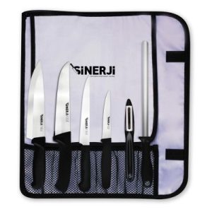 Sinerji Silver Gastronomi Rulo Çantalı Bıçak Seti 6+1